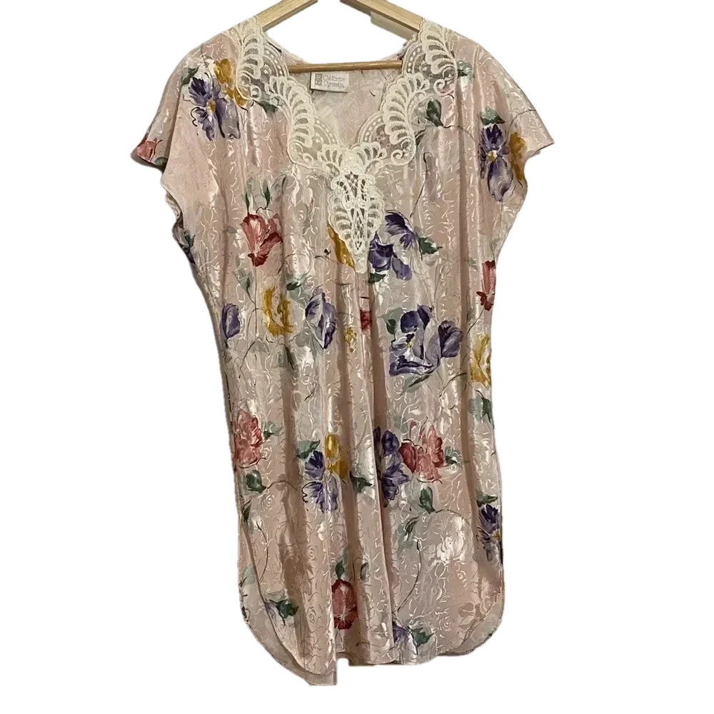 Vintage California Dynasty women’s satin floral laced  lightweight sexy slips